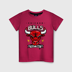 Футболка хлопковая детская Chicago Bulls est. 1966, цвет: маджента