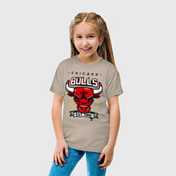 Футболка хлопковая детская Chicago Bulls est. 1966, цвет: миндальный — фото 2