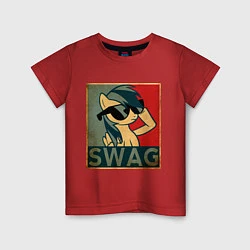 Футболка хлопковая детская SWAG Pony, цвет: красный