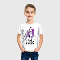 Футболка хлопковая детская Kids stay fresh, цвет: белый — фото 2