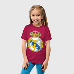 Футболка хлопковая детская Real Madrid FC, цвет: маджента — фото 2