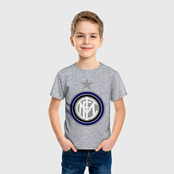 Футболка хлопковая детская Inter FC, цвет: меланж — фото 2