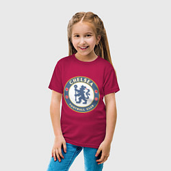 Футболка хлопковая детская Chelsea FC, цвет: маджента — фото 2