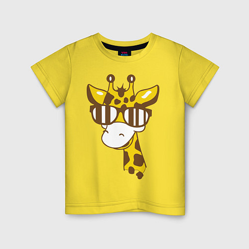 Детская футболка Жираф в очках / Желтый – фото 1