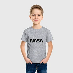 Футболка хлопковая детская NASA, цвет: меланж — фото 2