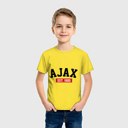 Футболка хлопковая детская FC Ajax Est. 1900, цвет: желтый — фото 2