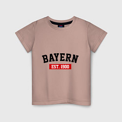 Футболка хлопковая детская FC Bayern Est. 1900, цвет: пыльно-розовый