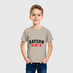 Футболка хлопковая детская FC Bayern Est. 1900, цвет: миндальный — фото 2