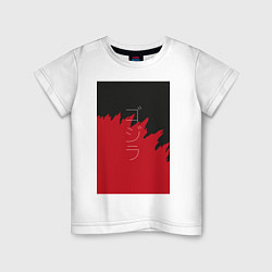 Футболка хлопковая детская Godzilla: Red & Black, цвет: белый