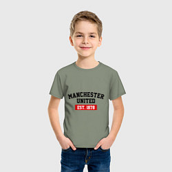 Футболка хлопковая детская FC Manchester United Est. 1878, цвет: авокадо — фото 2