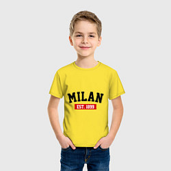 Футболка хлопковая детская FC Milan Est. 1899, цвет: желтый — фото 2