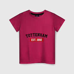 Футболка хлопковая детская FC Tottenham Est. 1882, цвет: маджента