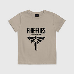 Футболка хлопковая детская Fireflies: Look for the Light, цвет: миндальный