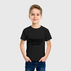 Футболка хлопковая детская Swag Amazing, цвет: черный — фото 2