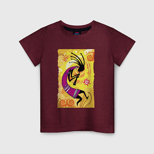 Детская футболка Африканский туземец / Меланж-бордовый – фото 1