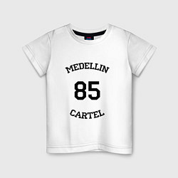 Футболка хлопковая детская Medellin Cartel 85, цвет: белый