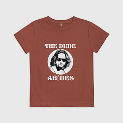 Футболка хлопковая детская The Dude Abides, цвет: кирпичный