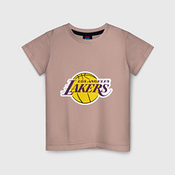 Футболка хлопковая детская LA Lakers, цвет: пыльно-розовый