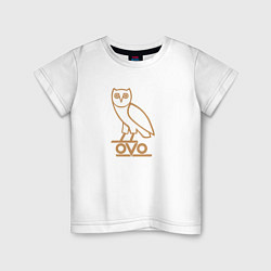 Футболка хлопковая детская OVO Owl, цвет: белый