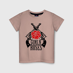 Футболка хлопковая детская Guns n Roses: guns, цвет: пыльно-розовый