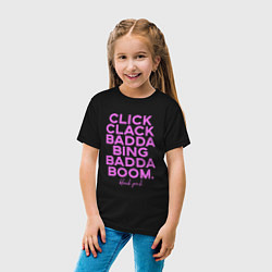 Футболка хлопковая детская Click Clack Black Pink, цвет: черный — фото 2