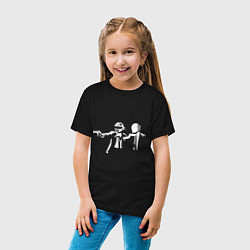 Футболка хлопковая детская Daft Punk, цвет: черный — фото 2