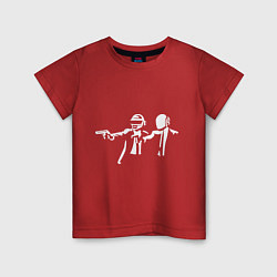 Футболка хлопковая детская Daft Punk, цвет: красный