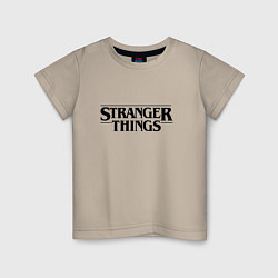 Футболка хлопковая детская Stranger Things, цвет: миндальный