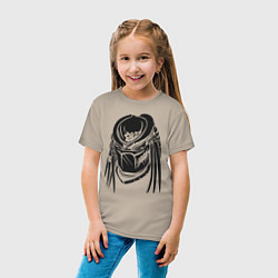 Футболка хлопковая детская Хищник, цвет: миндальный — фото 2