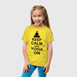 Футболка хлопковая детская Keep Calm & Yoga On, цвет: желтый — фото 2