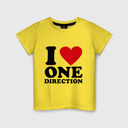 Детская футболка I love one direction / Желтый – фото 1