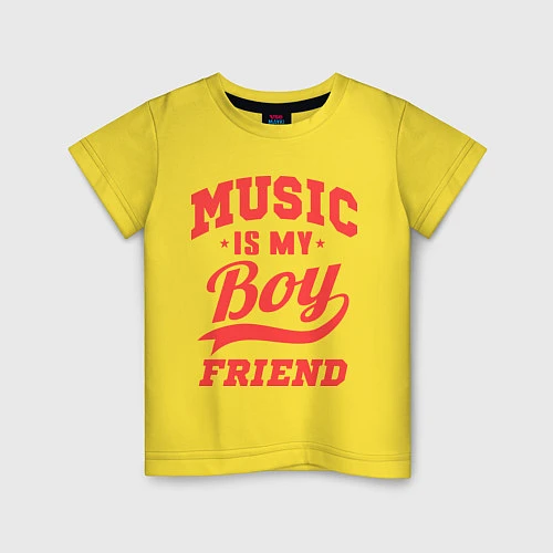 Детская футболка Music is my boyfriend / Желтый – фото 1