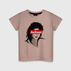 Футболка хлопковая детская Michael Jackson Supreme, цвет: пыльно-розовый