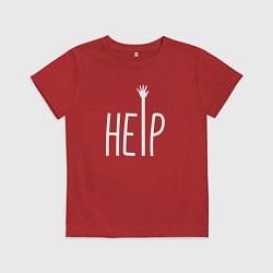 Футболка хлопковая детская Help Me, цвет: красный