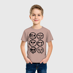 Футболка хлопковая детская HU Masks, цвет: пыльно-розовый — фото 2