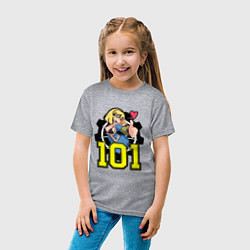 Футболка хлопковая детская Fallout: 101 Girl, цвет: меланж — фото 2