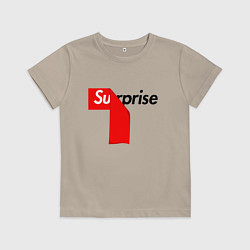 Футболка хлопковая детская Supreme Surprise, цвет: миндальный