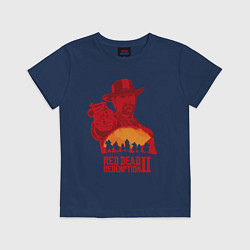 Футболка хлопковая детская Red Dead Redemption 2, цвет: тёмно-синий