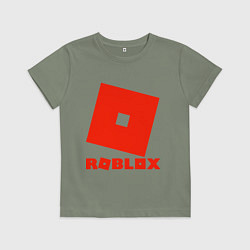Футболка хлопковая детская Roblox Logo, цвет: авокадо
