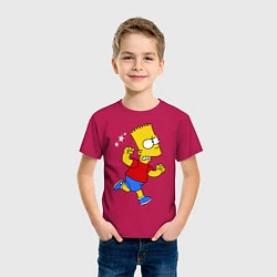 Футболка хлопковая детская Барт: бой без правил, цвет: маджента — фото 2
