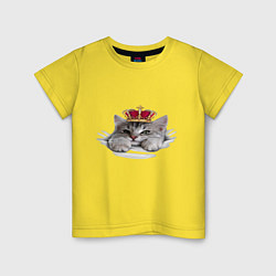Футболка хлопковая детская Pretty kitten, цвет: желтый