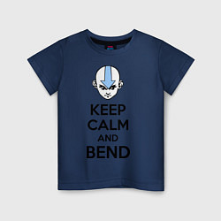 Футболка хлопковая детская Keep Calm & Bend, цвет: тёмно-синий
