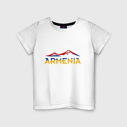 Футболка хлопковая детская Армения, цвет: белый