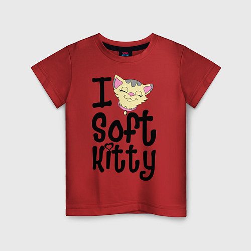 Детская футболка I soft kitty / Красный – фото 1