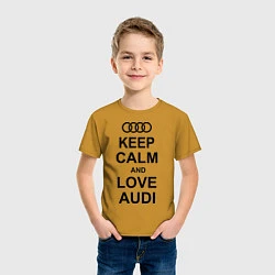 Футболка хлопковая детская Keep Calm & Love Audi, цвет: горчичный — фото 2