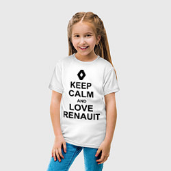 Футболка хлопковая детская Keep Calm & Love Renauit, цвет: белый — фото 2