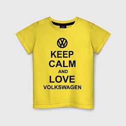 Футболка хлопковая детская Keep Calm & Love Volkswagen, цвет: желтый