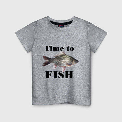 Детская футболка Time to fish / Меланж – фото 1