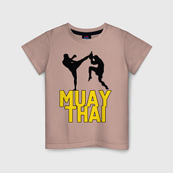 Футболка хлопковая детская Muay Thai, цвет: пыльно-розовый