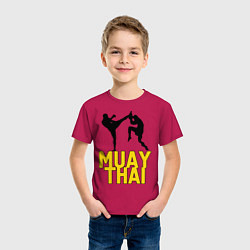 Футболка хлопковая детская Muay Thai, цвет: маджента — фото 2